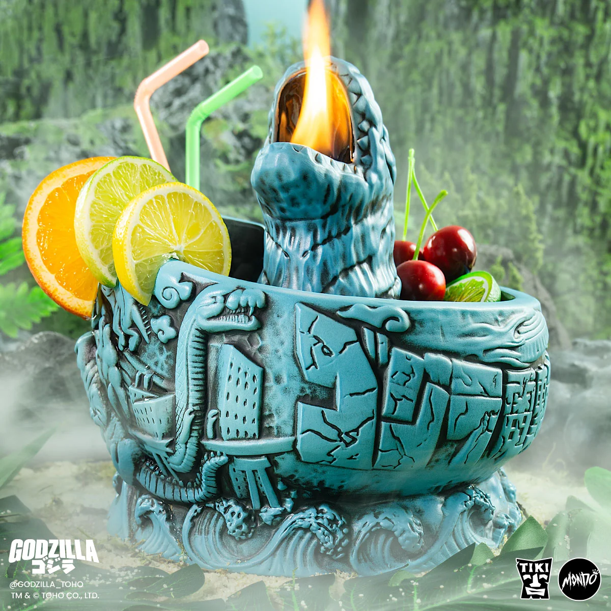 Godzilla Destroy All Monsters Tiki Bowl - Heat Ray Variant - Image 4