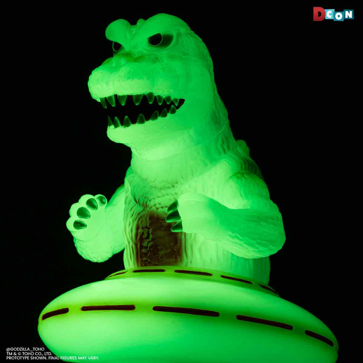 Godzilla UFO - Vinyl Designer Figure by Octeel - Glow-in-the-Dark Green Variant - Image 17